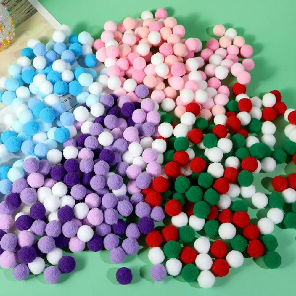 Đồ Dùng Thủ Công May Vá, Tự Làm, 1 Gói, Bóng Lông Pompom 1Cm / 1.5Cm, Màu Giáng Sinh, Màu Macaroon, Bóng Pom Pom Tự Làm, Bóng Nhồi Bông Tự Làm Mềm, Thích Hợp Để Trang Trí Giáng Sinh