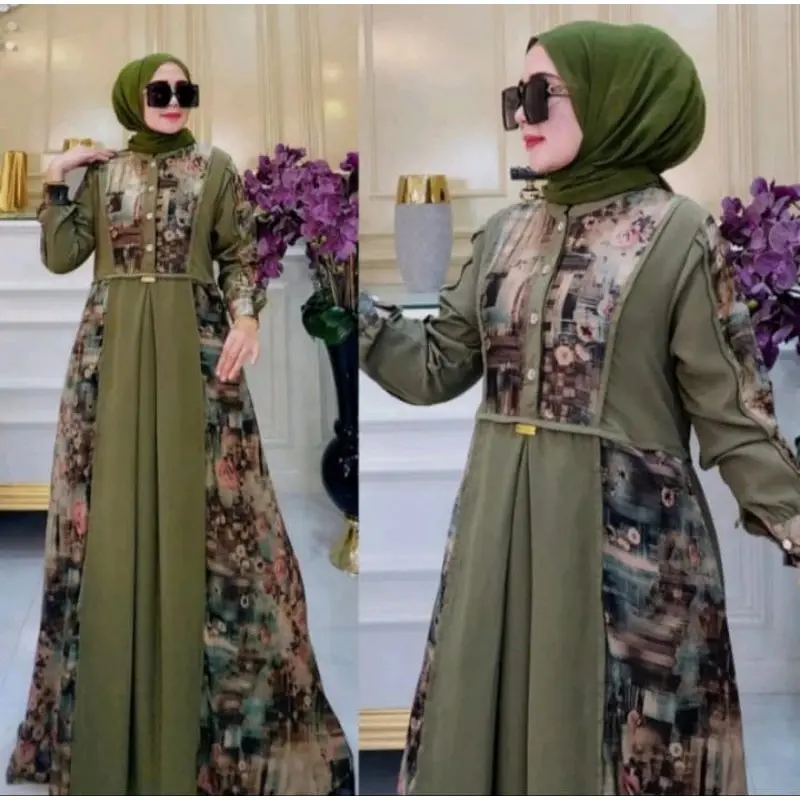 MIKAYLA MAXY DRESS TRENDI // DRESS GAMIS MUSLIM WANITA KEKINIAN TERLARIS Maxi Lebaran