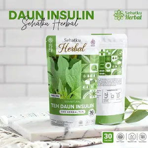 Teh Daun Insulin Sehatku Herbal | Teh Herbal Alami Penyeimbang Gula Darah & Metabolisme Tubuh | Minuman Sehat Kaya Antioksidan | Teh Daun Kering Tanpa Pengawet