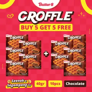 [ BUTTER8 ] BELI 5 pcs GRATIS 5 pcs Croffle Chocolate Snack Premium Kekinian Ready to Eat 40gr