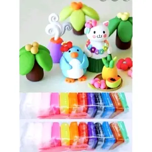 LIGHT CLAY [12 pcs] ultra light clay/ soft clay melatih keratifitas anak