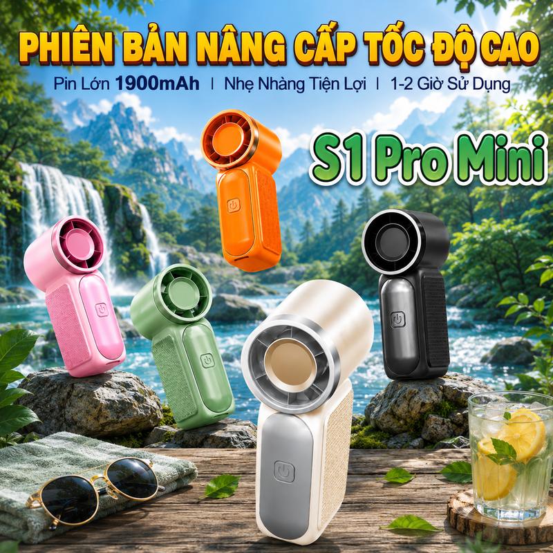 [ Xả Kho Bản Xịn ] Quạt Cầm Tay Mini Phiên Bản Xịn Pin Trâu1900mah, 200 Cấp Gió, Pin Trâu Nhiều Màu Sắc Bảo Hành 12 Tháng, quạt mini phiên bản xịn