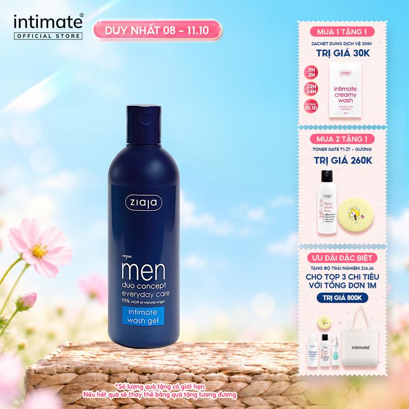 Dung Dịch Vệ Sinh Intimate Dành Cho Nam Giới Men Duo Concept Everyday Care ZIAJA Giúp Dưỡng Ẩm, Duy Trì pH, Giảm Mùi 300ml Dưỡng Thể