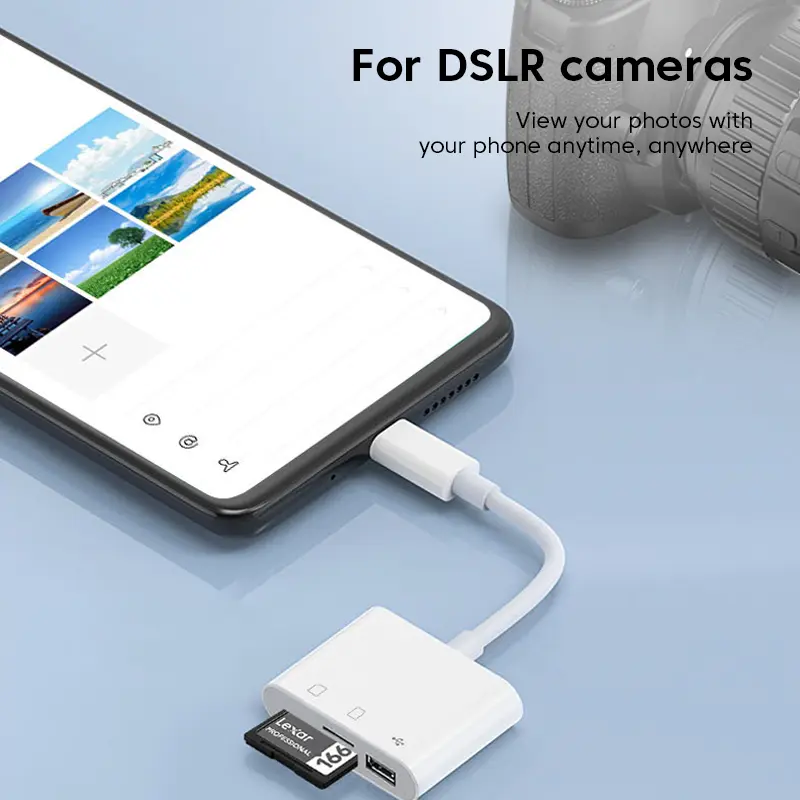 Bộ Chuyển Đổi loại C, Đầu đọc thẻ nhớ TF CF SD, Bộ Chuyển Đổi thẻ USB C, Máy viết OTG, Đầu đọc thẻ nhớ Nhớ Nhỏ gọn Flash USB-C, Tương thích với Macbook, Huawei, Samsung, IPad Pro, Máy đọc thẻ USB Type C 3
