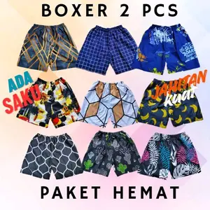 [ 2pcs] boxer pria kolor pria kolor wanita celana pendek pria wanita celana santai