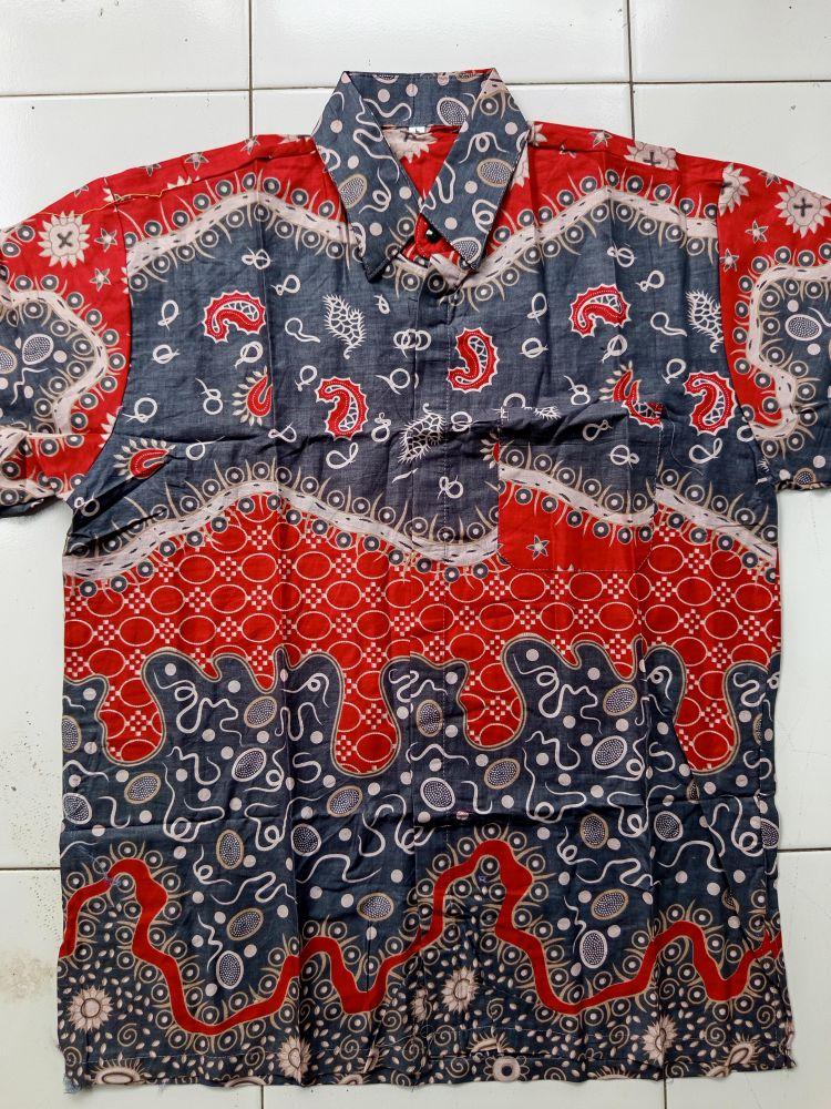 Product Introduction of [BISA COD] HEM BATIK PRIA BAHAN KATUN PRIMA Grade A - MOTIF KEKINIAN Cowok Formal casual Blue Shirts Baju Couple Seragam Kerja Keren 36