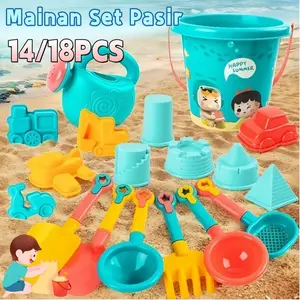 BARU - 18PCS MAINAN CETAKAN PASIR BEACH TOYS MAINAN SET MAINAN EMBER PANTAI