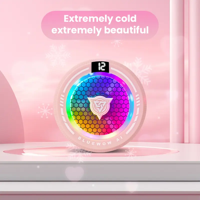 BlueWow AI Radiator Ponsel  Radiator Pendingin Magnetik Semikonduktor Fancooler pink Kelas Profesional Bermain PUBG MOBILE Pendamping Ponsel Android IPHONE Kebisingan Rendah Pendinginan Cepat Konsumsi Daya Rendah Senyap Mobile Legends LATAM X109 al19 4