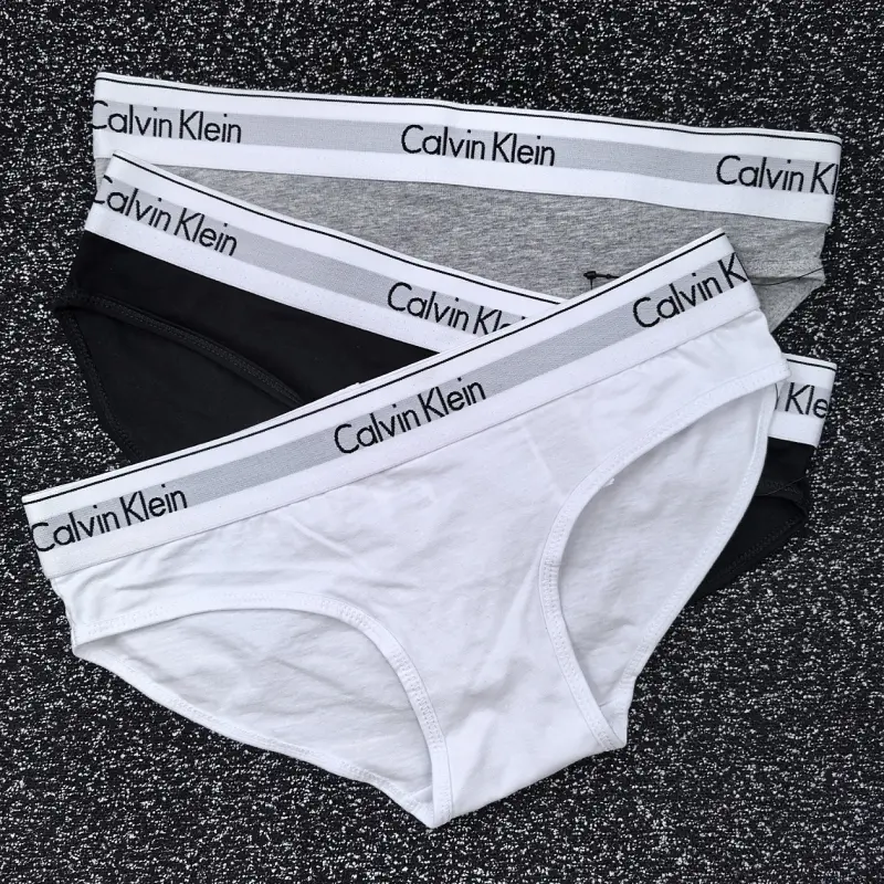 Celana dalam wanita Calvin Klein asli model segitiga katun murni antibakteri bernapas bikini-paket 3 pcs Celana dalam wanita Calvin Klein asli model segitiga katun murni antibakteri bernapas bikini-paket 3 pcs