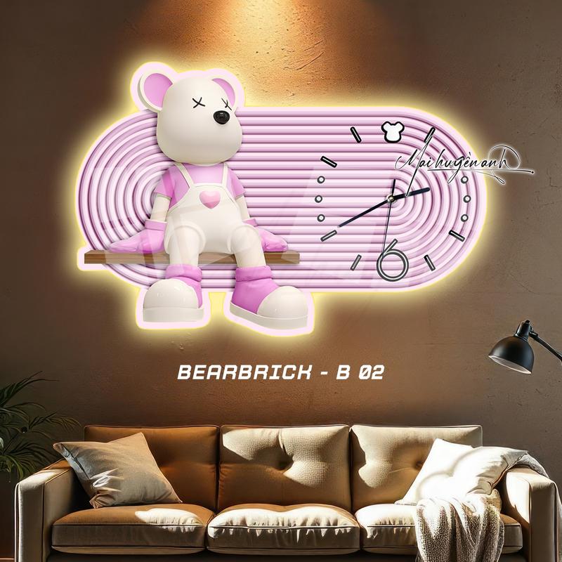 Đồng hồ - GẤU BEARBRICK - Trang trí decor phòng, đồng hồ trang trí nhà cửa, quà tặng, đồng hồ treo tường. 6