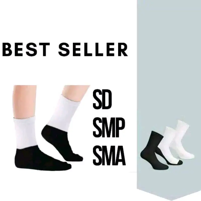 Kaos kaki Sekolah  SD / Kaos kaki sekolah SMP / Kaos kaki sekolah SMA / Kaos kaki Hitam Putih Unisex / Kaos kaki anak sekolah fashion Pria Pendek skena Dewasa Cowok Sport Wanita Remaja Ankle Tebal Casual fashion Panjang Semata