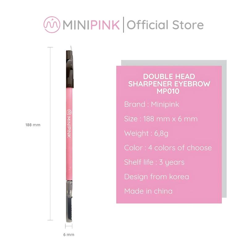 MINIPINK Double Head Sharpener Eyebrow Pensil Alis Kepala Ganda Tahan Lama Tahan Air MP010 7
