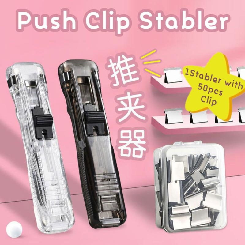 BY Mall Paper Clipper Stapler with Push Clip - TikTok Shop Malaysia
