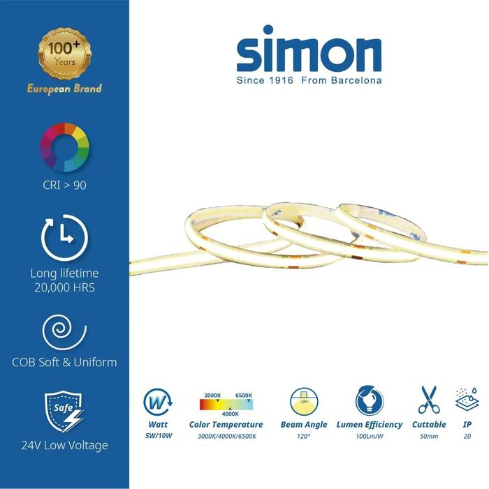 Led Strip Light Simon Promo SIMON SS22 COB Strip lampu 5 Meter DC24V IP20 - Jakarta Timur ...