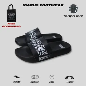 Icarus Footwear Sandal Selop Pria ICARUS PAISLEY Karet Eva Phylon Upper Lock System Anti Slip 39-43 Sendal Slop Casual Motif Parsley Tali Webing Premium - Shoes