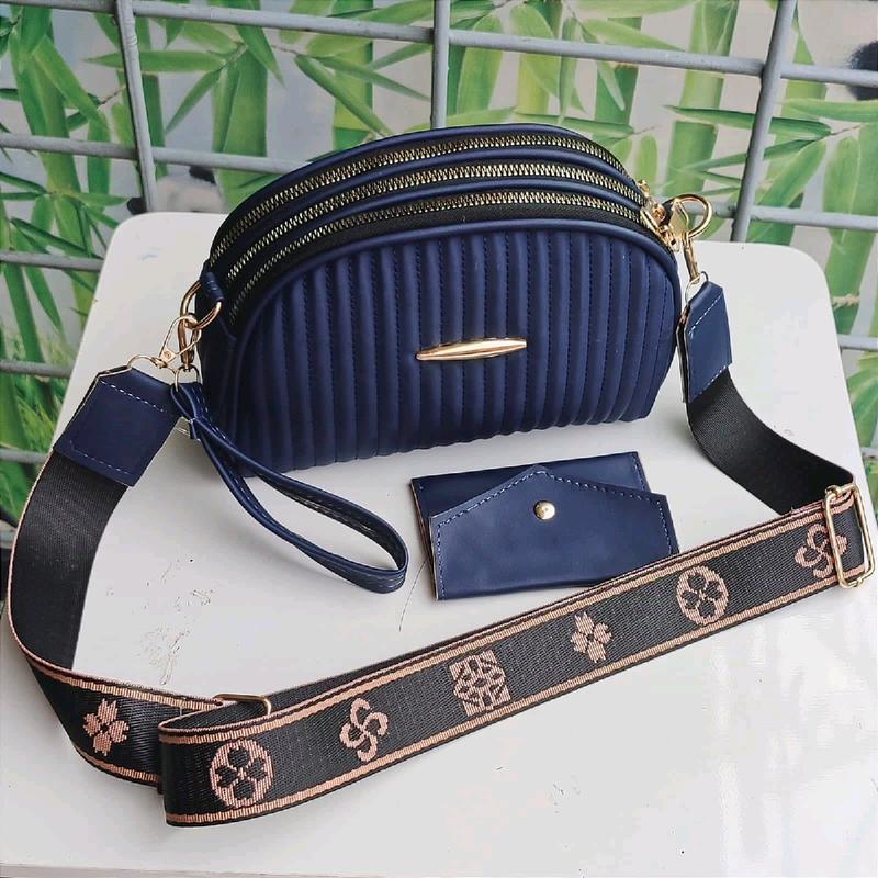 Tas slempang wanita 3 ruang bordir salur tali strap free dompet kode alexa terbaru 4