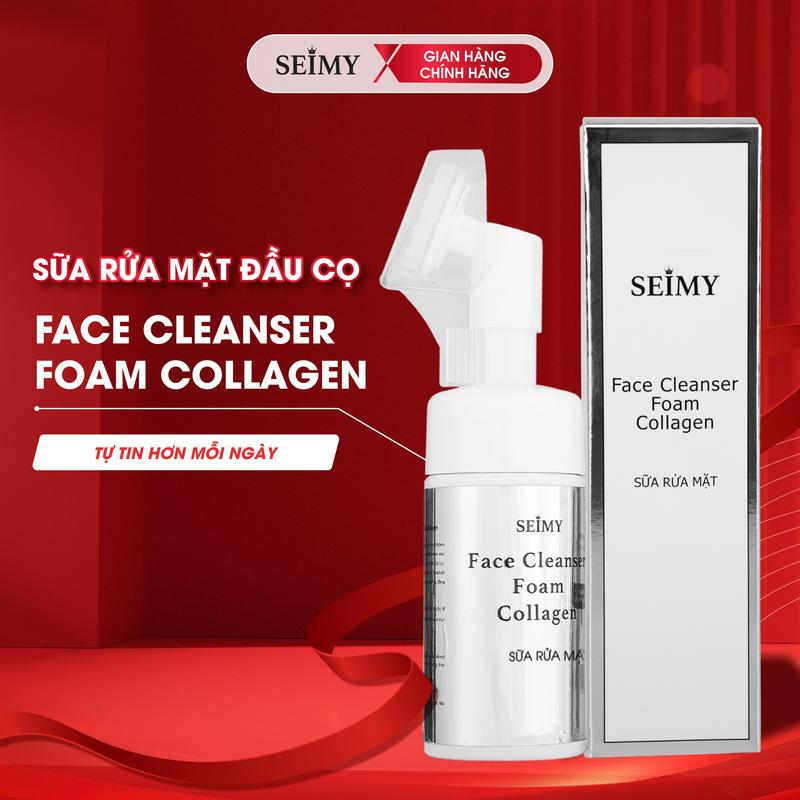  Sữa rửa mặt đầu cọ tạo bọt Seimy - Face Cleanser Foam Collagen 100ml 