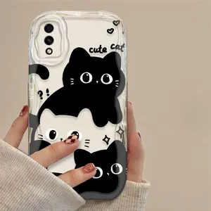 Casing Cocok untuk Samsung Galaxy A10 M10 M10s A11 M11 Cangkang Ponsel Tahan Guncangan 3d Penutup Pelindung Grafiti Kreatif Tepi Busur Bergelombang Lucu