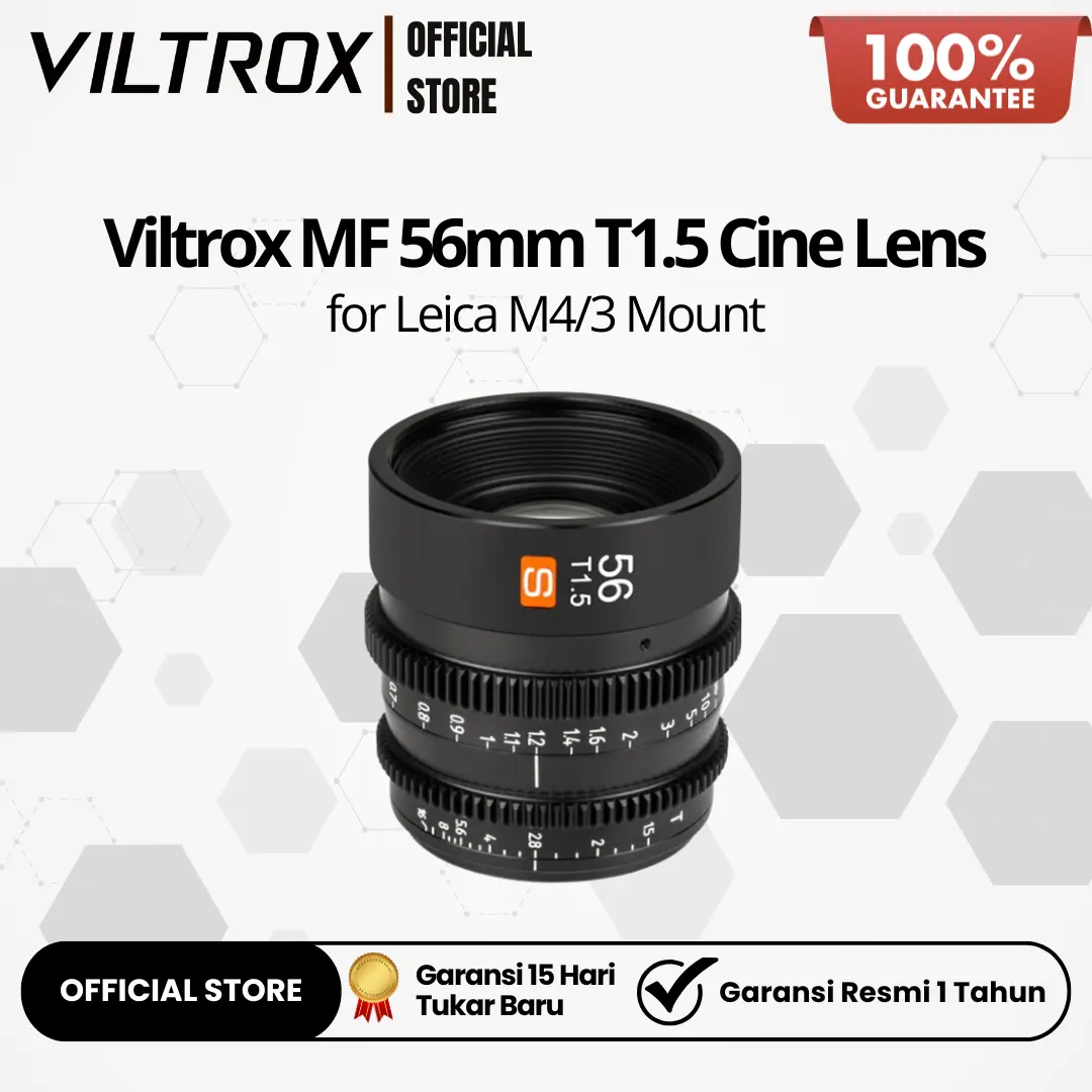 Viltrox S MF 56mm T1.5 Cine Lens for Panasonic/Leica M4/3 Mount Garansi Resmi