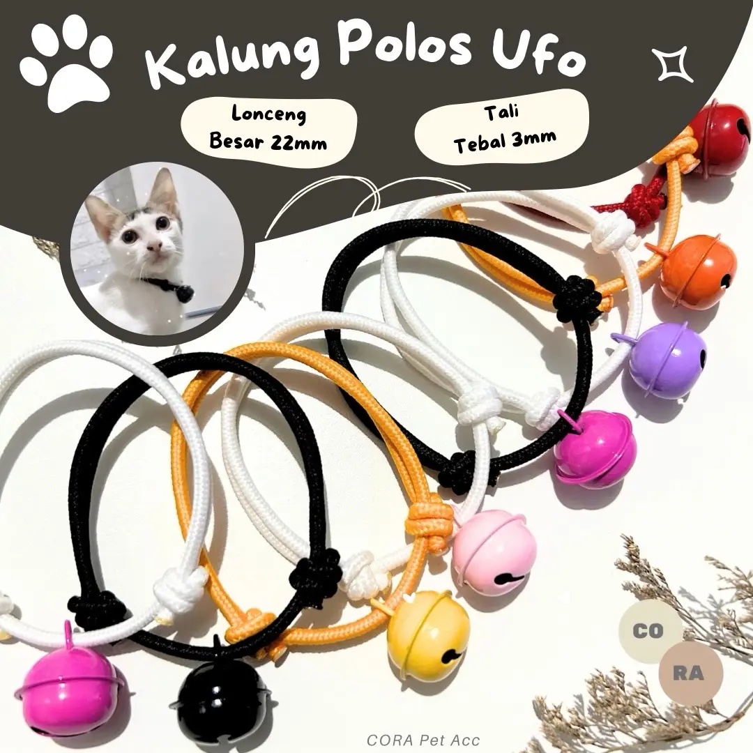 [CORA] Kalung Kucing Tali Prusik Polos Adjustable