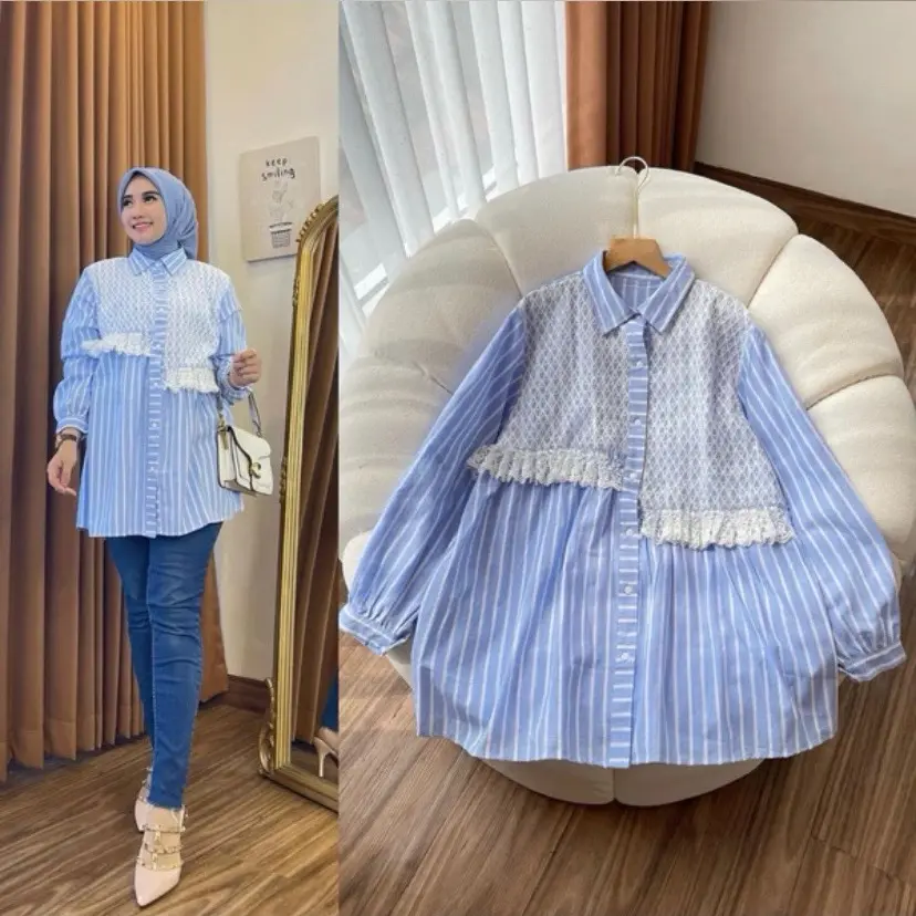 Kemeja salur bkombi burkat terbaru