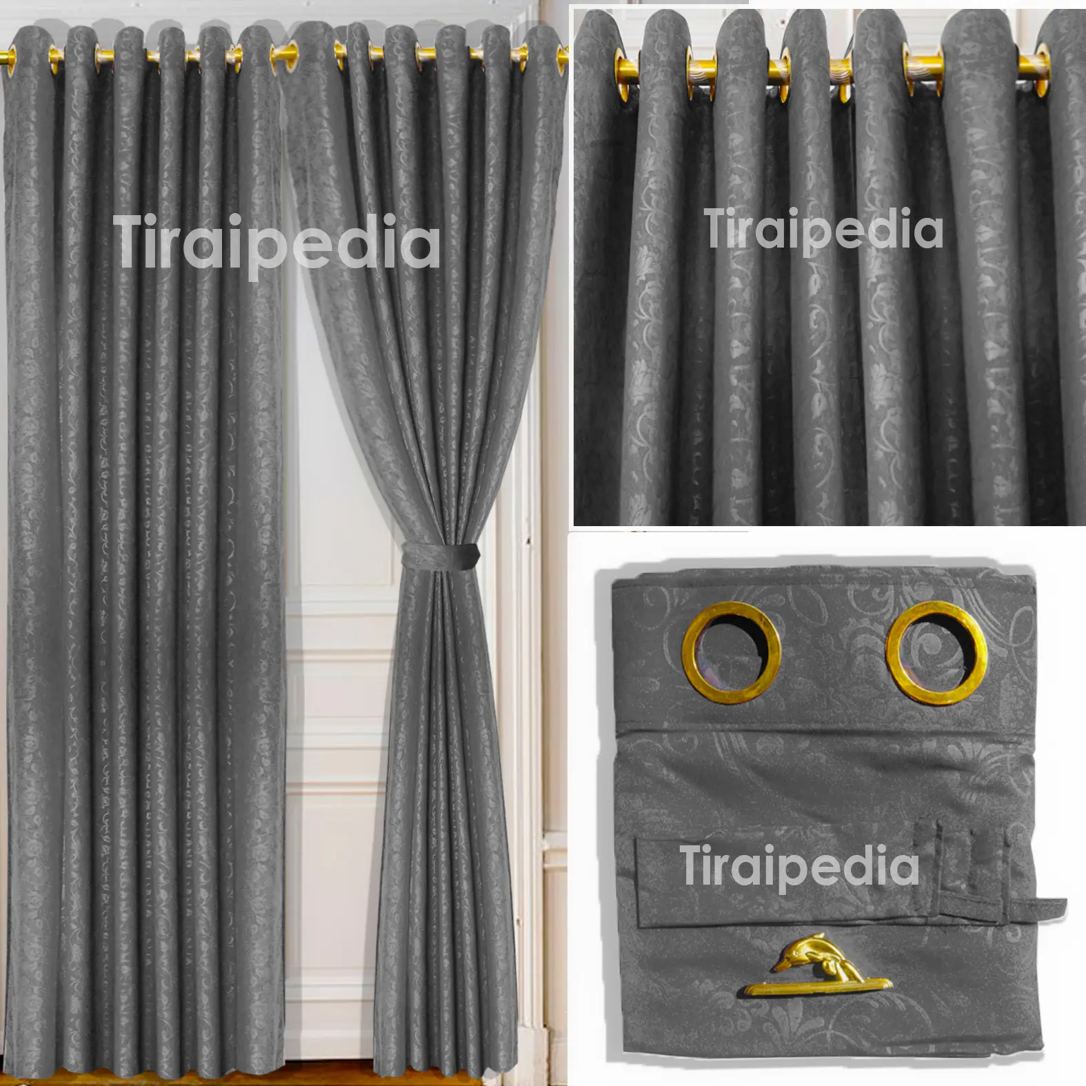 GORDEN JENDELA DAN PINTU POLOS EMBOSS 12 RING 135X220 GRATIS TALIN DAN HOOK