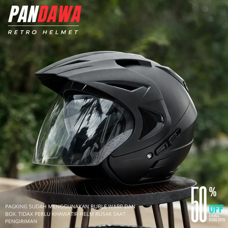 INK Helm Model JP8 Double Visor Half Face Helmet SNI Motorcycle Packing Box Free Stiker 0