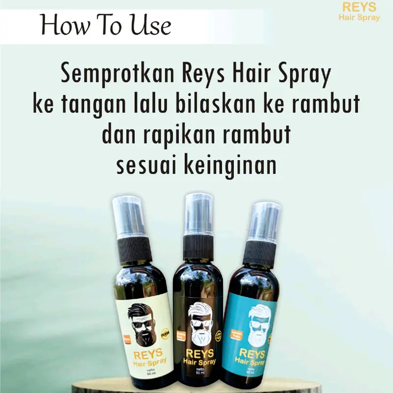 Minyak rambut Reys Hairspray 60ml minyak rambut pria perawatan rambut kasar klimis Pomade 4