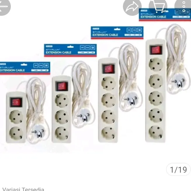 stop kontak lobang+kabel 1-4