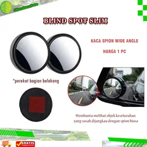 BLIND SPOT SLIM / KACA CERMIN SPION MOBIL MINI CEMBUNG WIDE 360 Bulat Lingkaran