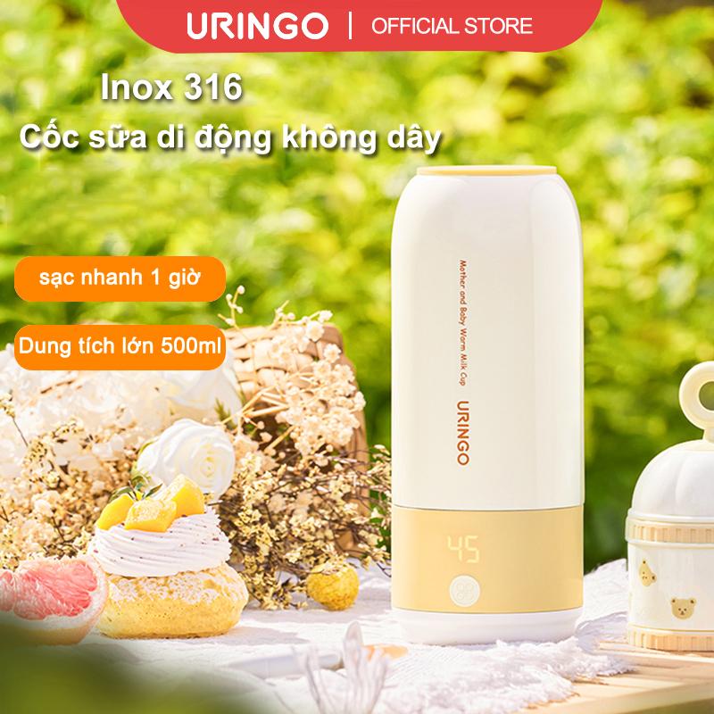  Ấm Nước Nhiệt Độ Không Dây URINGO Cầm Tay Cốc Sữa Em Bé Dung Tích 500ml 