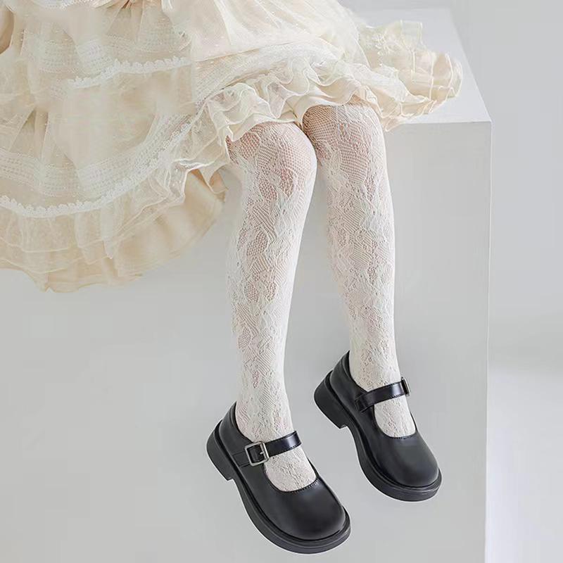 Product Introduction of 1pc Youngsters's Summer Ultra-thin Flower Mesh Tights Girls Jacquard Mesh Tights and Tights Youngsters's Tights and Tights Summer Ultra-thin Mesh Dark Flower Tights Girls Body Tights 1