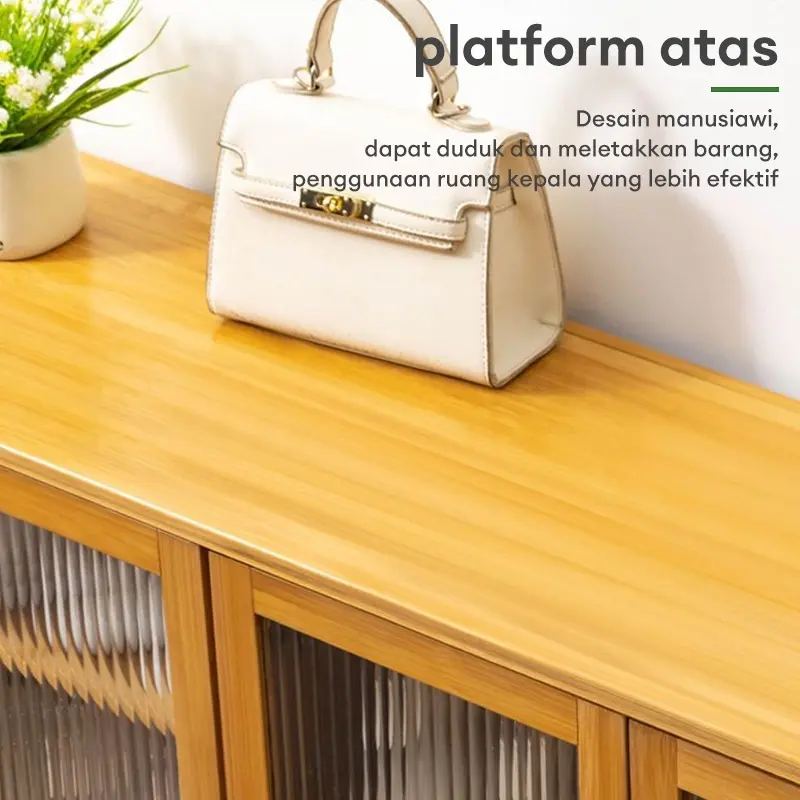 Lemari Sepatu bambu Rak Sepatu Duduk Lemari Sepatu Bambu Lemari Sepatu Multifungsi dengan dan Hemat Ruang Bangku Ganti Sepatu Rak Sepatu Berlapis-Lapis rak tv rotan plastik lemarili pat storage cabinet lemari sepatu aesthetic lemari rotan aesthetic 6