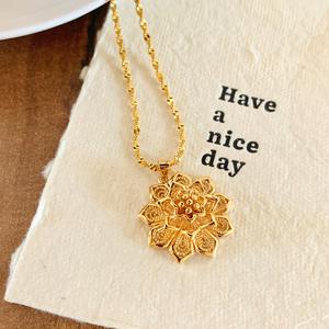 Kalung Emas untuk Wanita, SUNQ, Elegan, Tahan Lama, Tidak Cacat, Hadiah Sempurna, Anmei kamassi titanium women jewelry original Rantai perempuan long necklace Barang Kemas