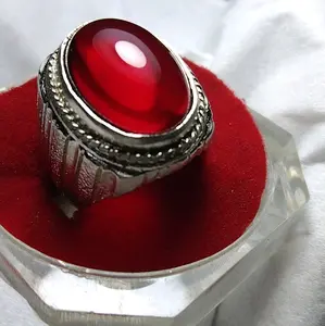 Cincin batu merah siam delima  ring alpaka