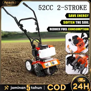 Reaim Mini Tiller Bensin Mikro Alat PengolahTanah Kecil untuk Pembukaan Parit BensinPertanian Mesin pengolah tanah mikro,pembajakan, pembalikan tanah dan pengolahtanah putar, reklamasi lahan terlantar bensinmultifungsi