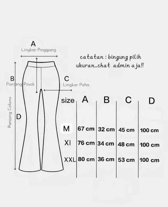 Haziera - Flare Pants Highwaist Cutbray Material Bahan Scuba Premium Celana Panjang Wanita Halus Tebal Tidak Menerawang Dan Stretch Bisa Melar Pinggang Full Karet Model Clean Look Cantik Nyaman Casual Formal