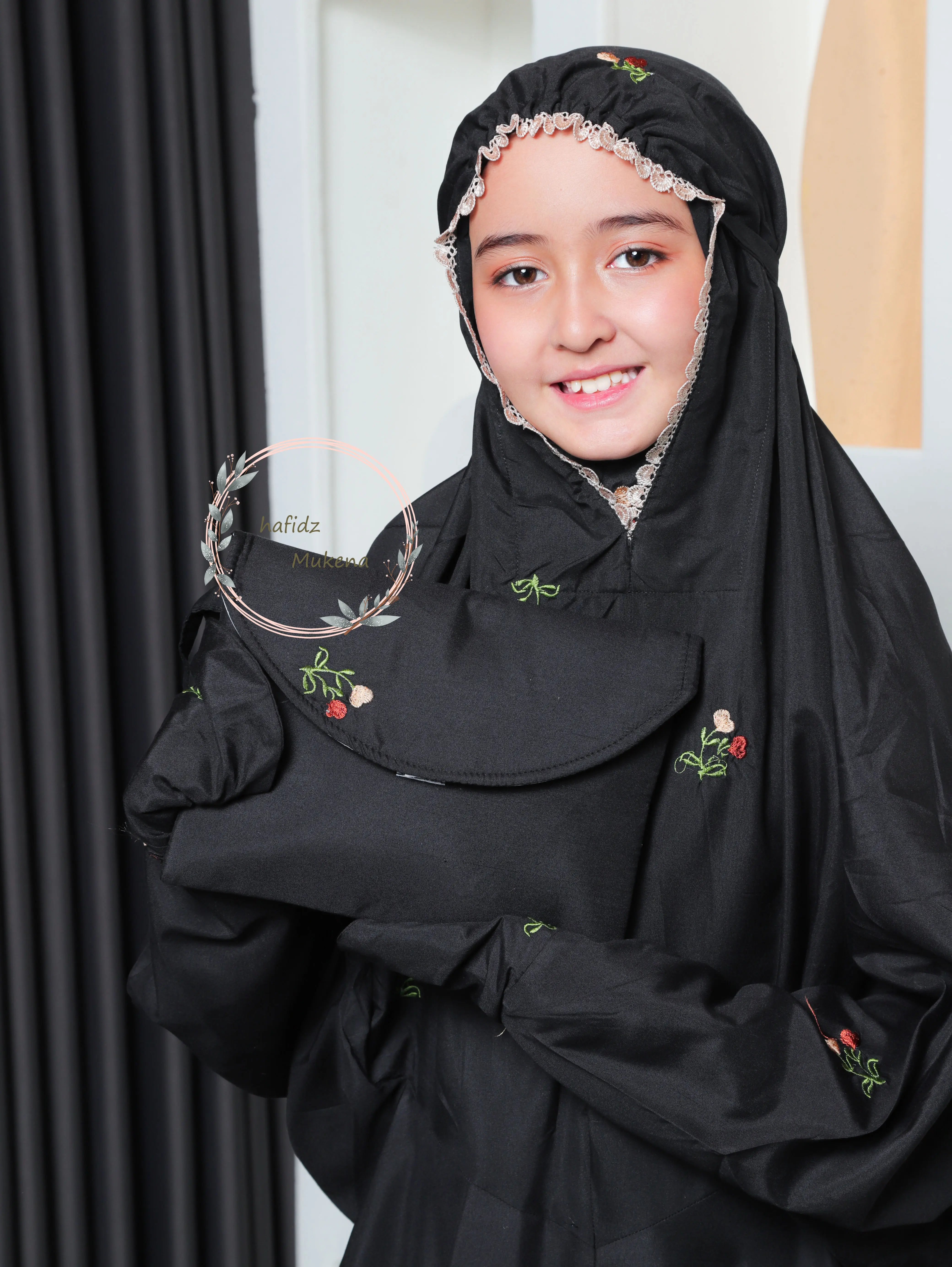 hafidzmukena Mukena Terusan anak SD perempuan elise Bordir aina katun Premium 9 - 12 Tahun Muslim Remaja Tanggung   Wanita Gamis Baju Cewek Lebaran Panjang