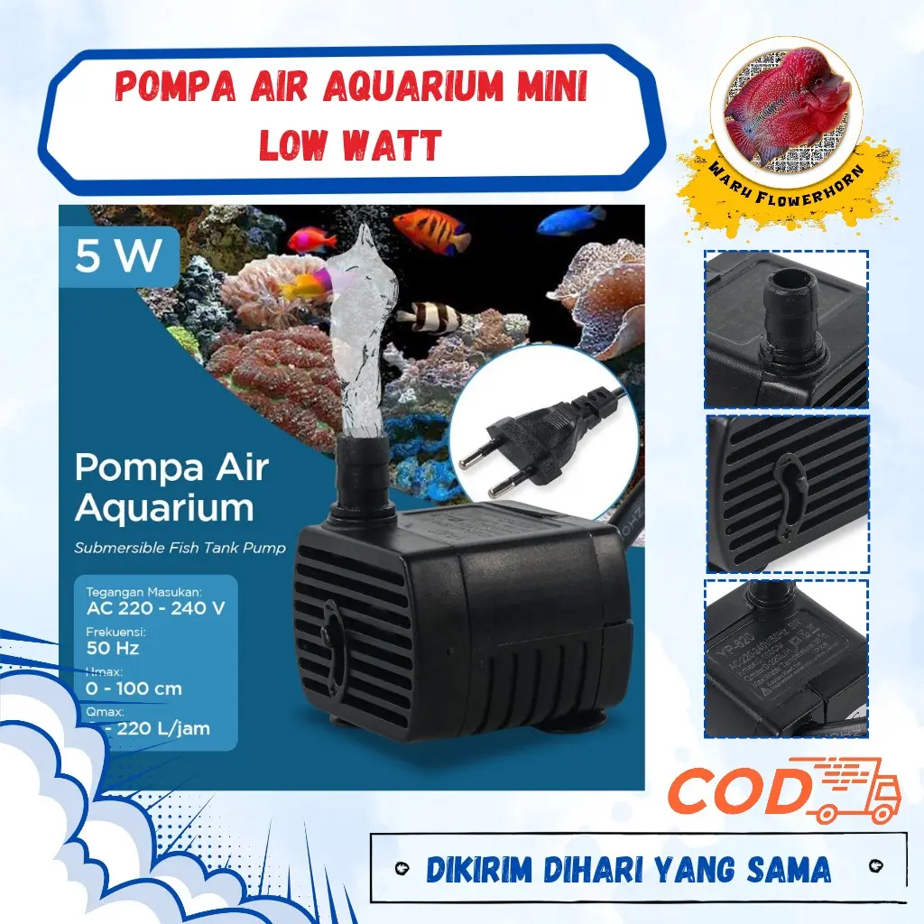 POMPA AIR AQUARIUM MINI LOW WATT || POMPA ATAU FILTER AIR AQUASCAPE.