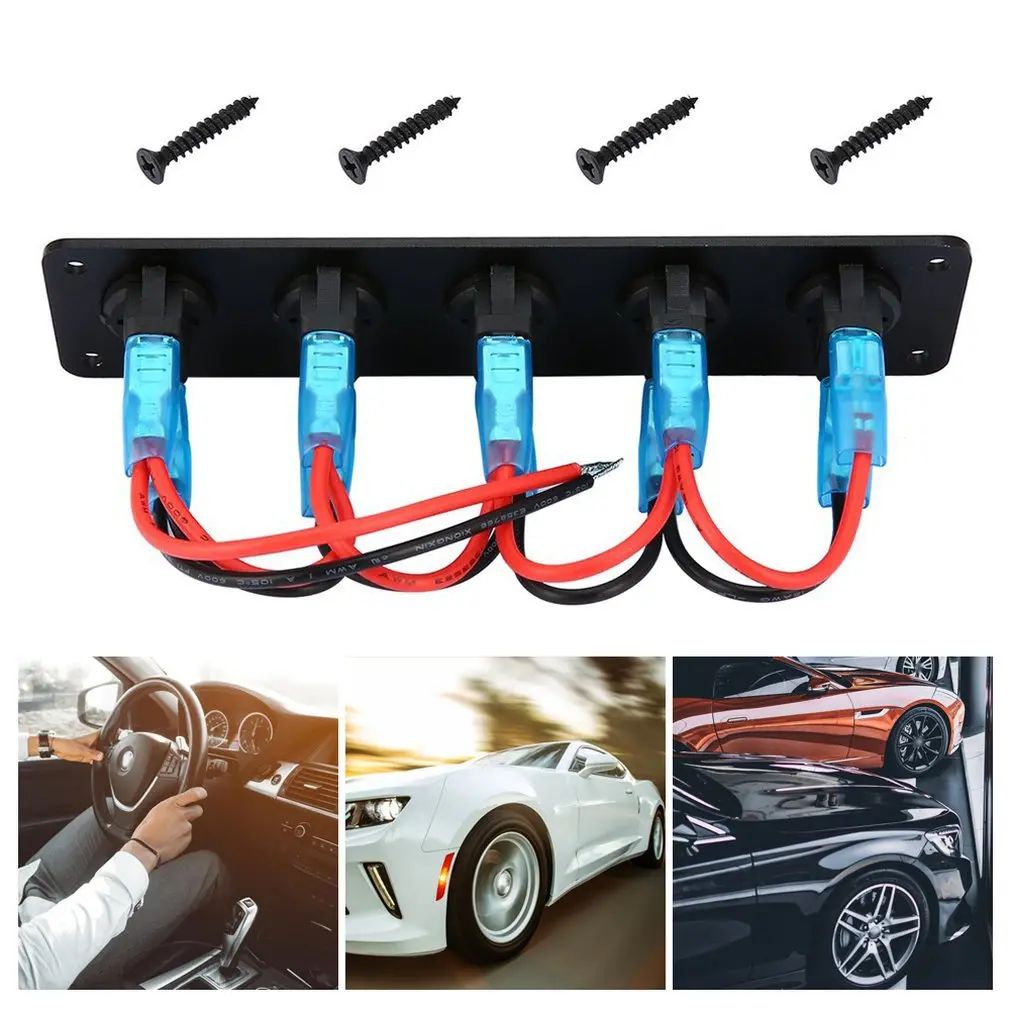 12V 1-4 Gang Universal Toggle Switch Panel USB Car Boat Marine RV Truck Blue LED Styling Accessories Marine Rocker Switch
