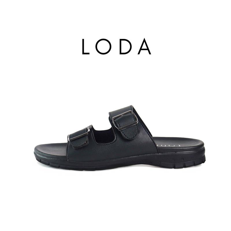 LODA - LD-01 Black Sandal Slide Kulit Pria Best Seller 1
