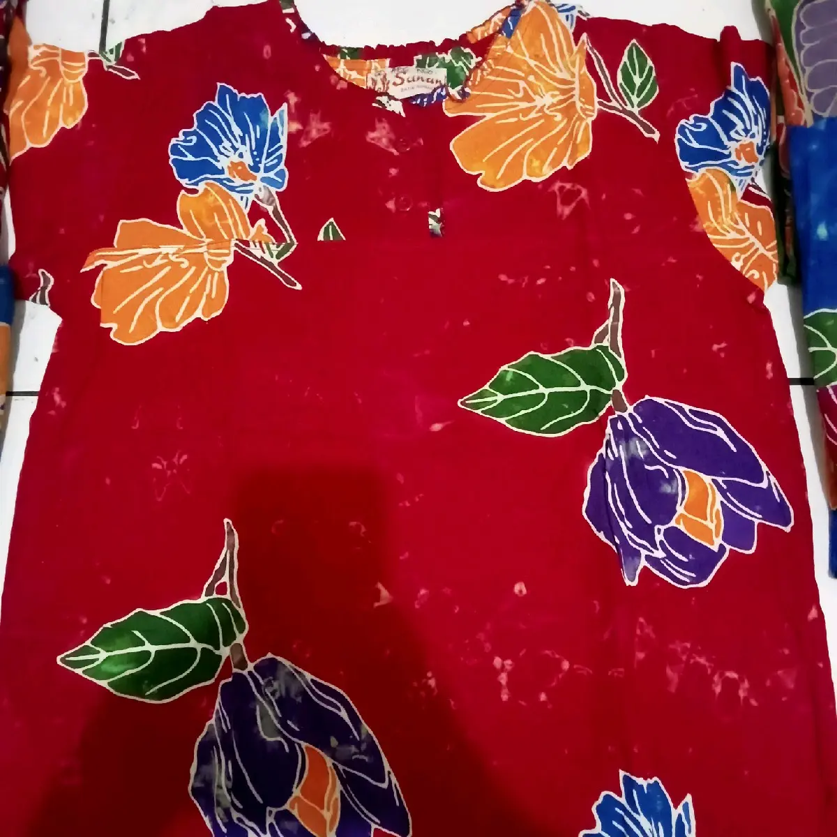 Setelan Motif Wanita Santai CP Sunan Ori ABG Tangan Pendek