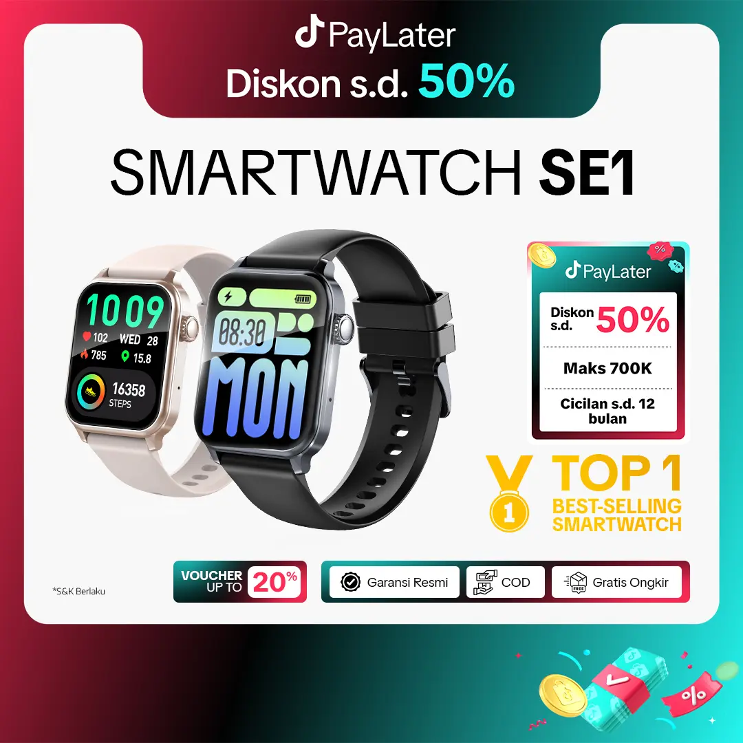 [BISA BALAS PESAN] ADVAN Smartwatch SE1 AI Voice Assistant IPS 1.83” Wireless Bluetooth Call Waterproof IP68 600mAh Standby Time up to 30 Days
