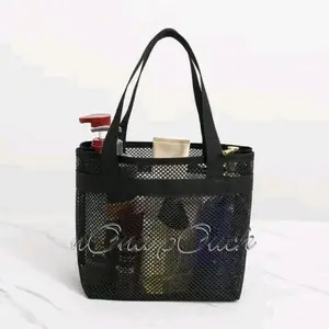 tas trevel pantai tas jaring beronga tas perlengkapan mandi tas penyimpanan aksesoris wanita dengan berkapasitas sedang tas kosmetik lipat