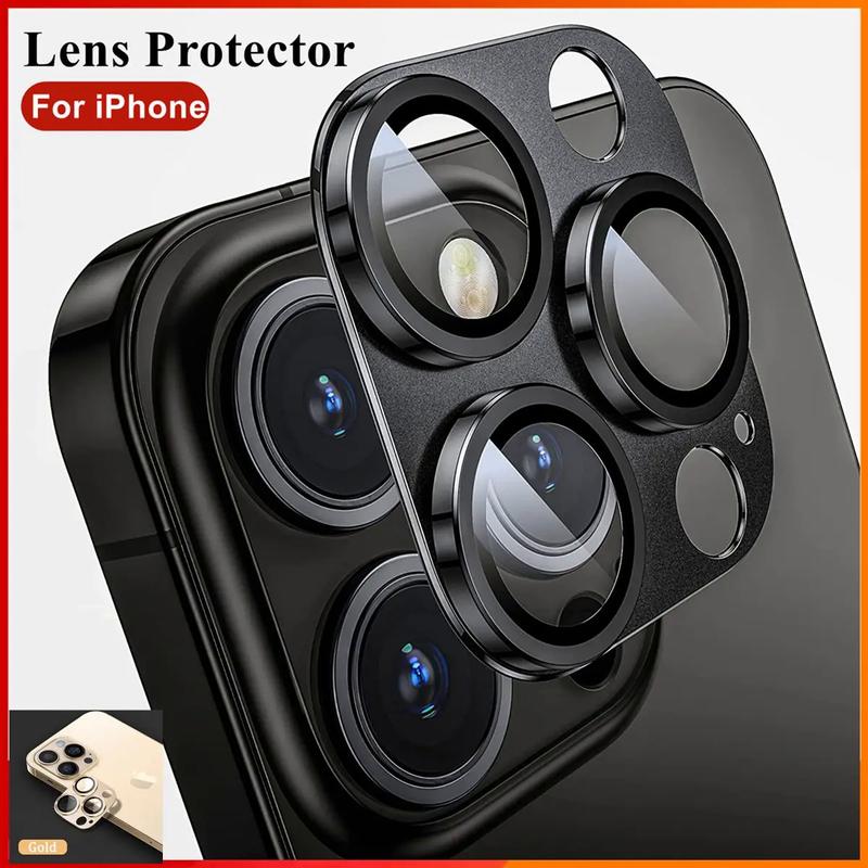 Kính cường lực, bao phủ toàn bộ, bảo vệ ống kính máy ảnh, dành cho iPhone 17 Air, 16 Pro, 2025 Video, 14, 15 Pro Max, 11, 12, 13 Pro Max Mini Plus, được làm bằng kim loại nhôm