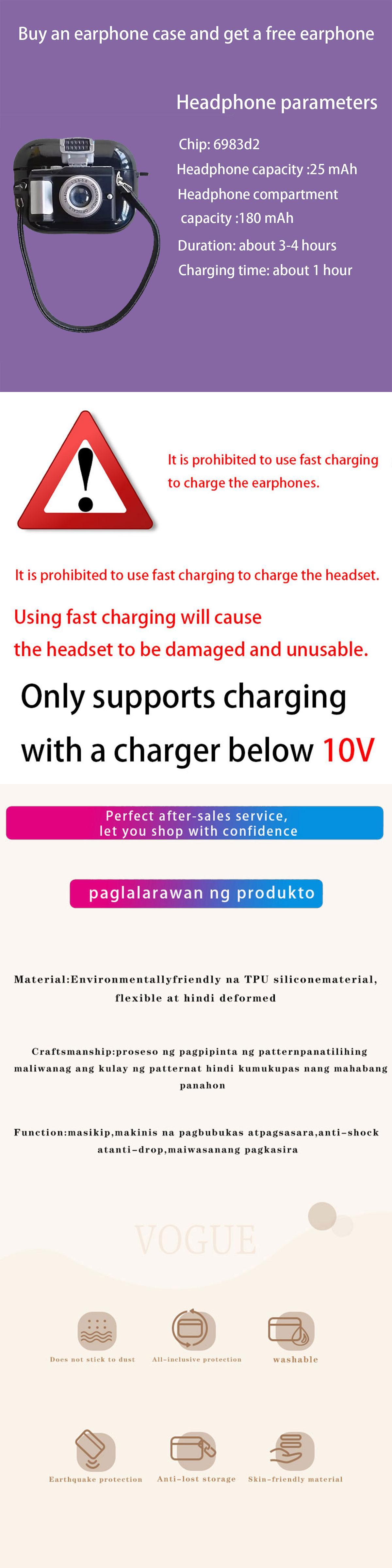 SAURY 5th Generation Silicone Earbuds Protective Cover Rekomendasi Gaya untuk Pelajar Kompatibel dengan iOS & Android