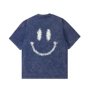 Onoma Katun Bangkok - Oversized Tshirt Wash Smile At The Sun Navy - Kaos
