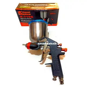 SPRAY GUN KAPUSI JAPAN K710 black edition ALAT SEMPROTAN KOMPRESOR CAT TABUNG ATAS F75 SPRAYGUN NOZLE KUNINGAN K75