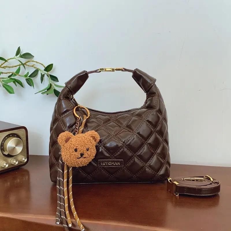  Túi xách LUNA STORE da mềm quai xách bán nguyệt trần trám size 23cm cầm tay đeo chéo đi chơi 