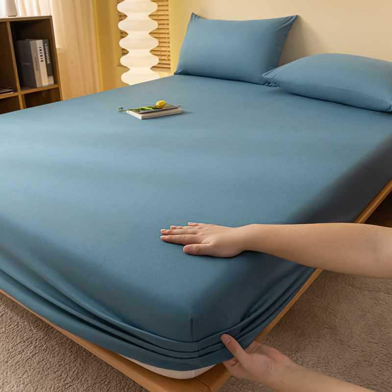 Product Introduction of INS Style Solid Color Fitted Sheet One-Piece Bedspread Student Dormitory Simmons Dust Cover Mattress Cover Pillowcase Universal 22